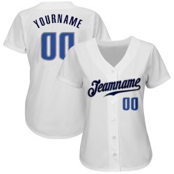 Jersey White Authentic Custom Blue-Navy Baseball Jersey White Authentic Custom Blue-Navy Baseball